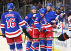 "Rangers" pagarina "Oilers" zaudējumu sēriju, kļūstot par NHL līdervienību