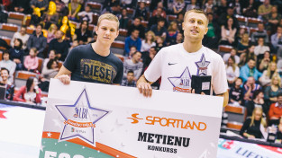 Aldaris LBL Zvaigžņu spēle 2016: Sportland metienu konkursā uzvar Mārtiņš Laksa