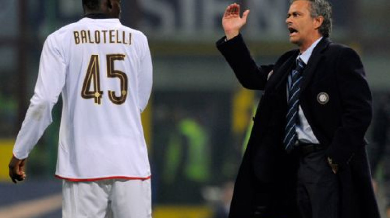 Mario Balotelli un Žozē Mourinju
Foto: AP/Scanpix