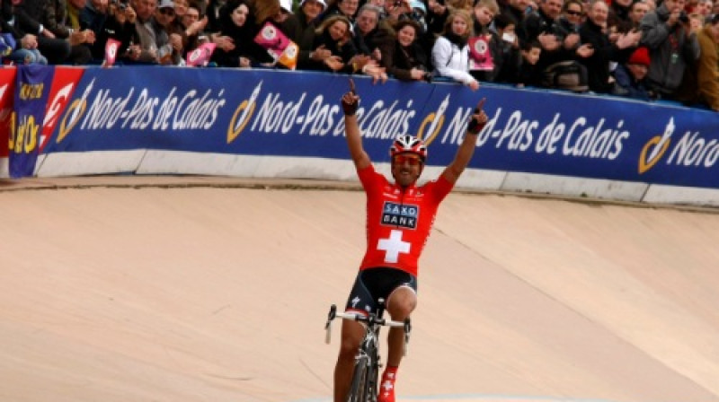 Fabians Kančelara sasniedz finišu Rubē velotrekā
Foto: AP/ Scanpix