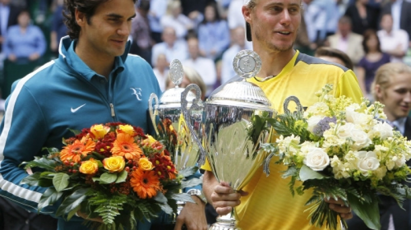 Rodžers Federers un Leitons Hjūits
Foto: Reuters/Scanpix