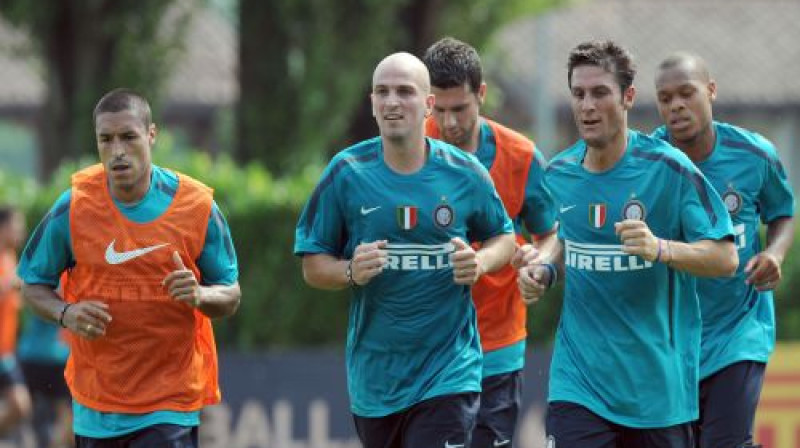 Čempiones "Inter'' futbolisti treniņa laikā
Foto: AFP/Scanpix