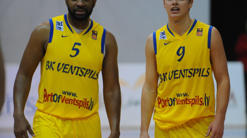 Rašads Andersons un Ingus Bankevics šodien bija uzdevumu augstumos. Foto: BK Ventspils.