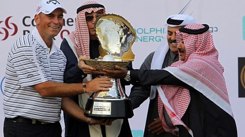 Tomass Bjorns saņem trofeju
Foto: AFP/Scanpix