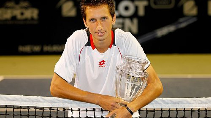 Sergijs Stahovskis ar vienu no saviem četriem ATP tituliem
Foto: AFP/Scanpix