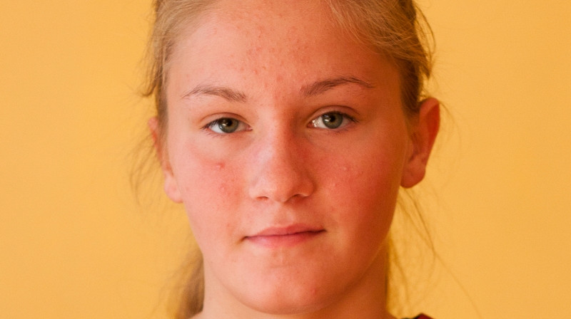 Sigita Džarcāne - Latvijas U16 izlases rezultatīvākā spēlētāja mačā ar Anglijas komandu.
Foto: Ēriks Biters