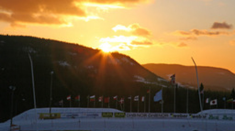 Saullēkts Beitostulenas slēpošanas stadionā, kur notiks šīs sezonas pasaules kausa pirmais posms. Foto: NordicFocus