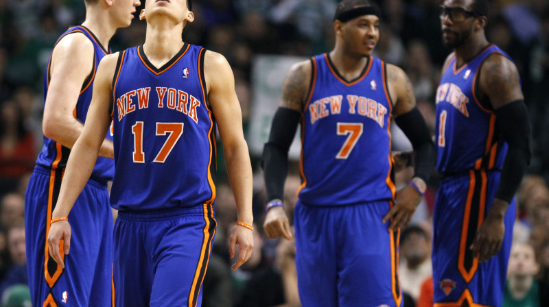 Ņujorkas "Knicks" vienības basketbolisti
Foto: AP/Scanpix