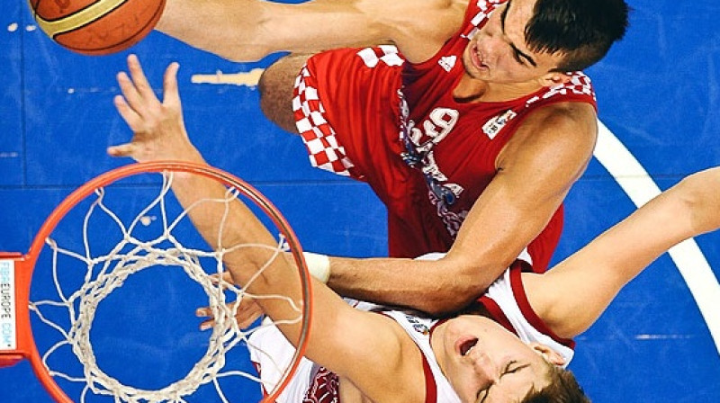 Horvātijas spēka uzbrucējs Dario Šaričs Liepājā un Viļņā apliecināja, ka ir labākais 1994. gadā dzimušais basketbolists Eiropā
Foto: Robertas Dačkus, www.fibaeurope.com