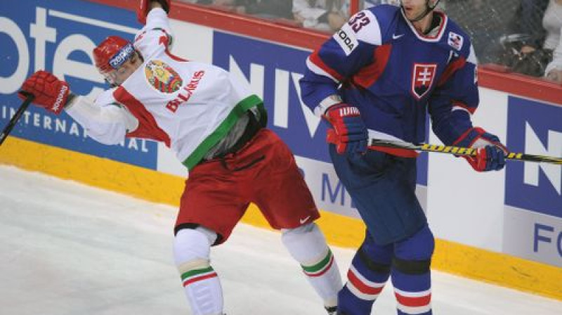 Zdeno Hāra šāgada pasaules čempionātā pret Baltkrieviju
Foto: AFP/Scanpix