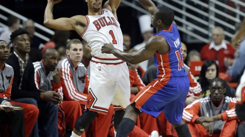 Deriks Rouzs pārbaudes spēlē pret "Detroit Pistons"
Foto: AP/Scanpix