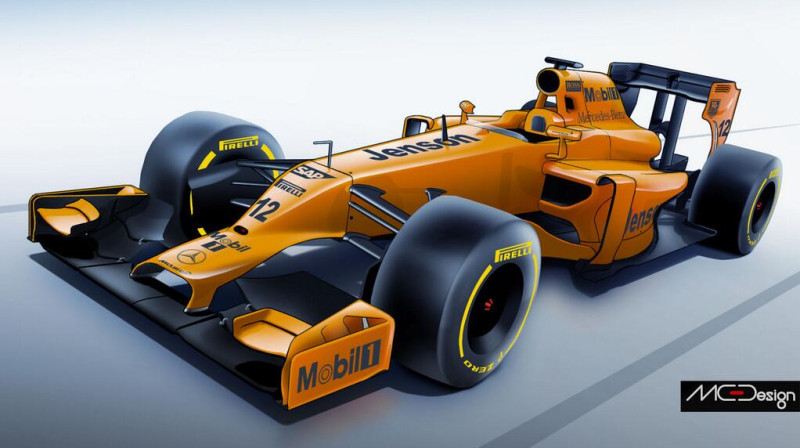 Tāds varētu izskatīties 2014. gada F1 auto
Foto: Twitter.com/mame_MCDesign