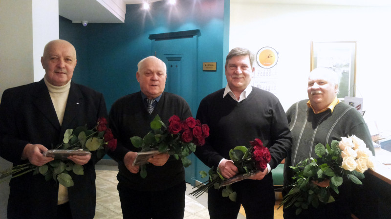 No kreisās: Juris Tarnovskis, Ansis Mazulāns, Ģirts Ūdris, Haralds Ozoliņbeiks.
Foto: LHF