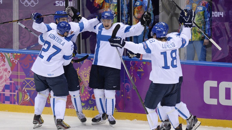 Somijas hokejisti pelnīti, līdzīgi kā Vankūverā, tika pie bronzas godalgām
Foto: AFP/Scanpix