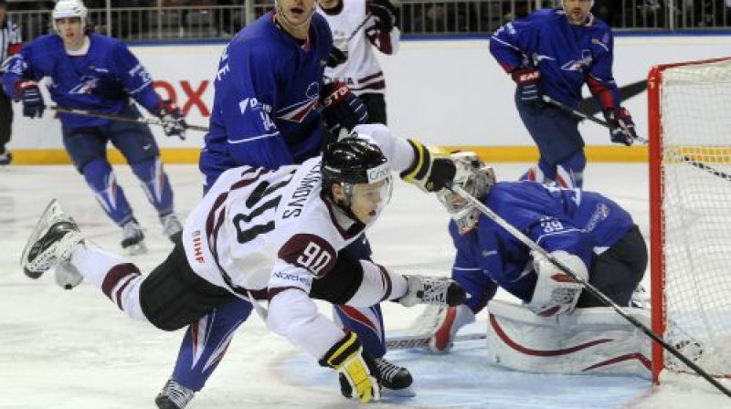 Roberts Jekimovs pret Franciju olimpiskajā kvalifikācijas turnīrā
Foto: Romāns Kokšarovs, Sporta Avīze, f64