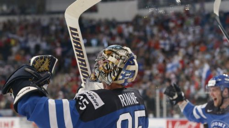 Peka Rinne - galvenais iemesls, kāpēc Somijas izlase sasniegusi pasaules čempionāta finālu
Foto: AP/Scanpix