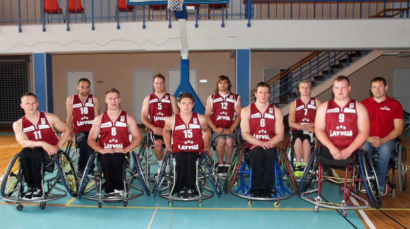 Latvijas ratiņbasketbola izlase.
Foto: www.ratinbasketbols.lv