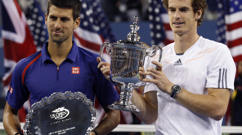 Novaks Džokovičs un Endijs Marejs 2012. gada "US Open" finālā
Foto: Reuters/Scanpix