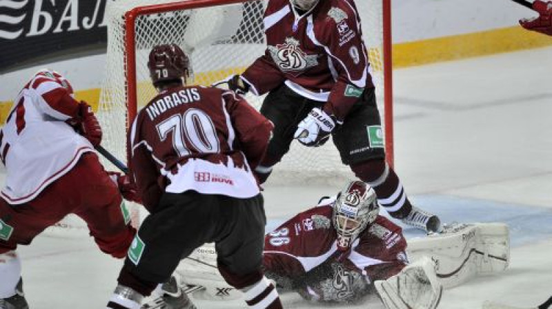 Jakubs Sedlāčeks ir starp Kontinentālās hokeja līgas labākajiem vārtsargiem
Foto: Romāns Kokšarovs, Sporta Avīze, f64