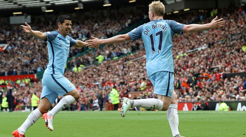 Nolito un Kevins De Breine atzīmē vārtu guvumu
Foto: AFP/Scanpix