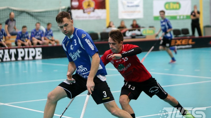 Viesos Andris Malkavs guva vienīgos vārtus "Lekrings" labā
Foto: Floorball.lv