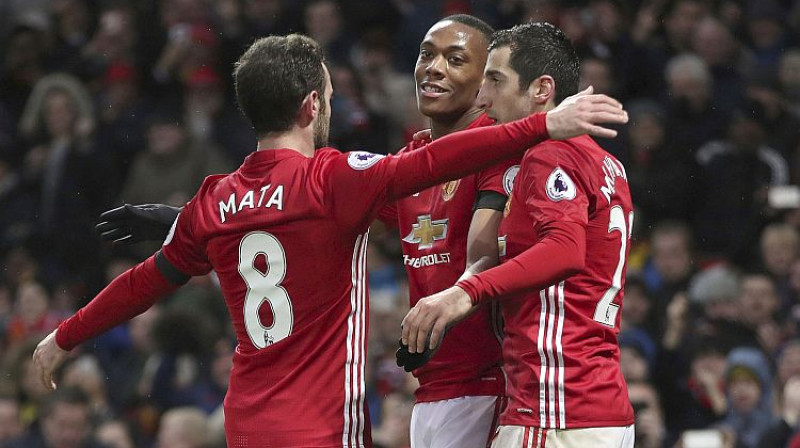 Mančestras ''United'' atzīmē Antonī Marsiāla vārtu guvumu
Foto: AP/Scanpix