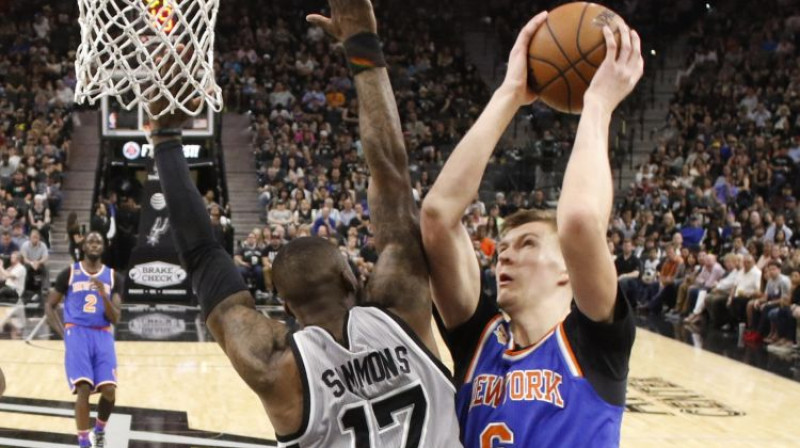 Kristaps Porziņģis spēlē pret "Spurs"
Foto: USA Today Sports/Scanpix