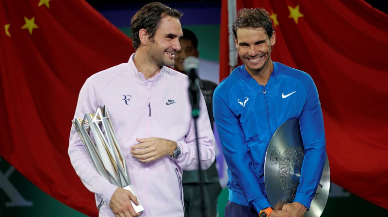 Rodžers Federers un Rafaels Nadals Šanhajas finālā
Foto: Reuters/Scanpix