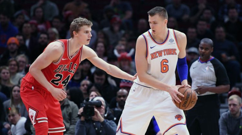 Lauri Markanens un Kristaps Porziņģis
Foto: USA Today Sports/Scanpix