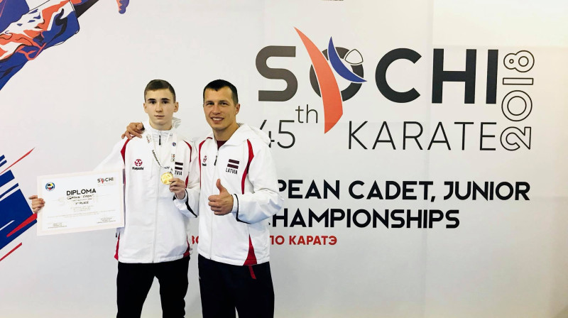 Leons Gaiduks un Ruslans Sadikovs
Foto: R. Sadikov Sport school / Sport karate - WKF