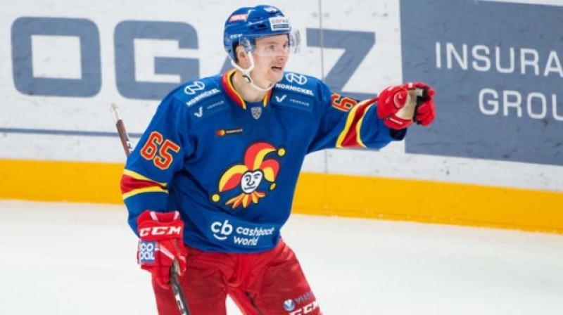 "Jokerit" uzbrucējs Sakari Maninens guva divus vārtus mačā pret "Slovan". Foto: www.iltalehti.fi