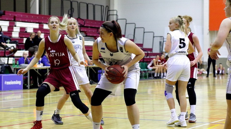 Dagne Apsīte (#19) pirms nedēļas U18 izlases sastāvā izcīnīja Baltijas jūras kausu. Foto: Siim Semiskar, basket.ee