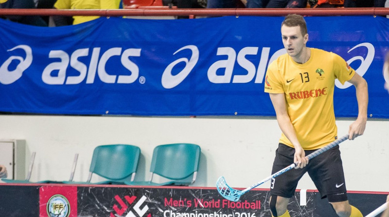 Ingars Matisons pašlaik atzīmējies ar diviem vārtu guvumiem
Foto: Floorball.lv