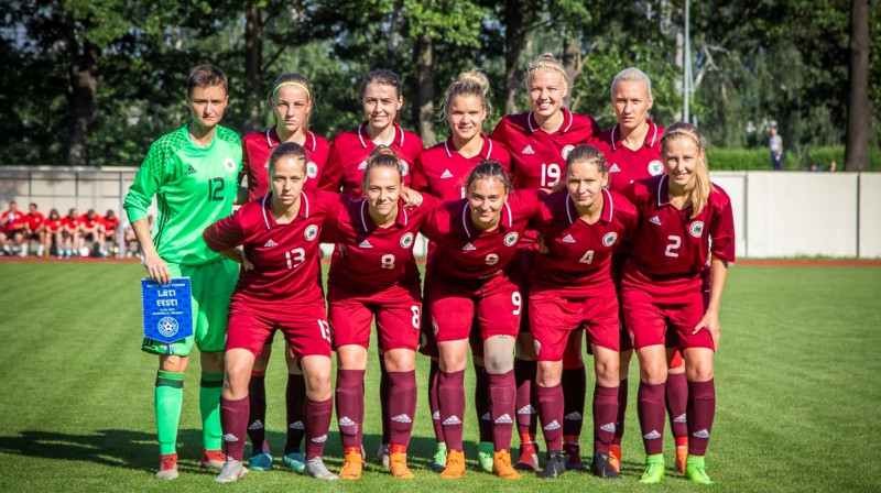 Latvijas sieviešu futbola izlase. Foto: LFF ''Twitter'' konts