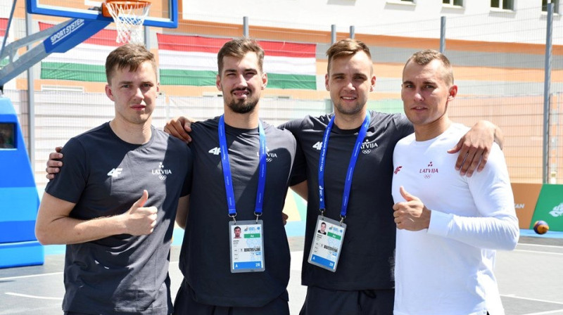 Latvijas 3x3 basketbolisti Eiropas spēlēs. Foto: twitter.com/basketbols