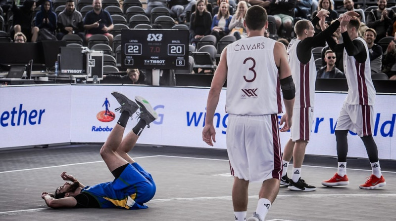 Latvijas 3x3 basketbolistu prieki. Foto: FIBA