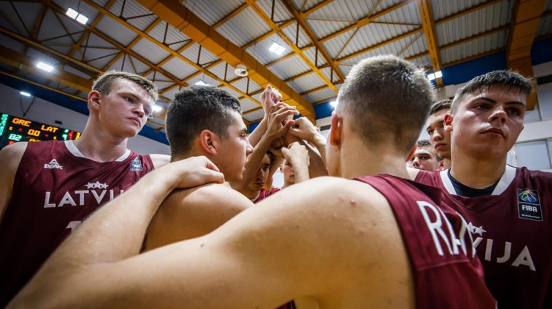 Latvijas U18 izlase. Foto: FIBA