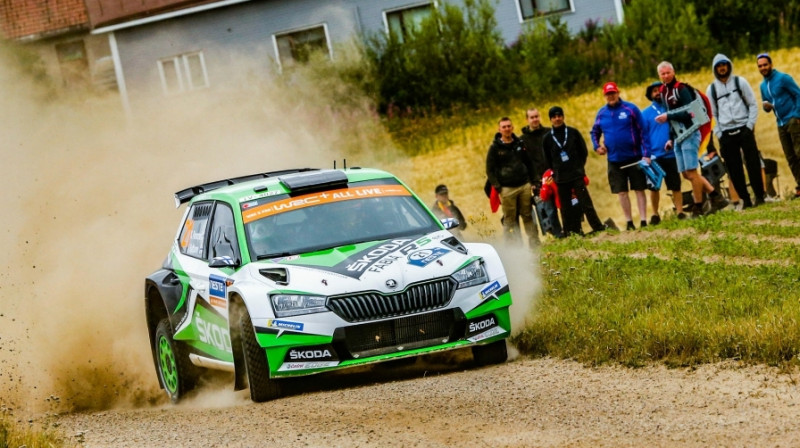 Kalle Rovanpera "Škoda" sastāvā. Foto: Škoda Motorsport