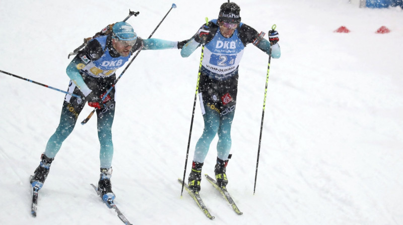 Francūži Simons Destjē un Kantēns Fijons-Majē. Foto: AP/Scanpix