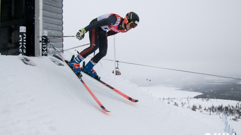 Miks Zvejnieks milzu slaloma startā
Foto: E.Lukšo/Ski.lv