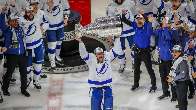 Tampabejas "Lightning" kapteinis Stīvens Stemkoss. Foto: USA Today Sports/Scanpix