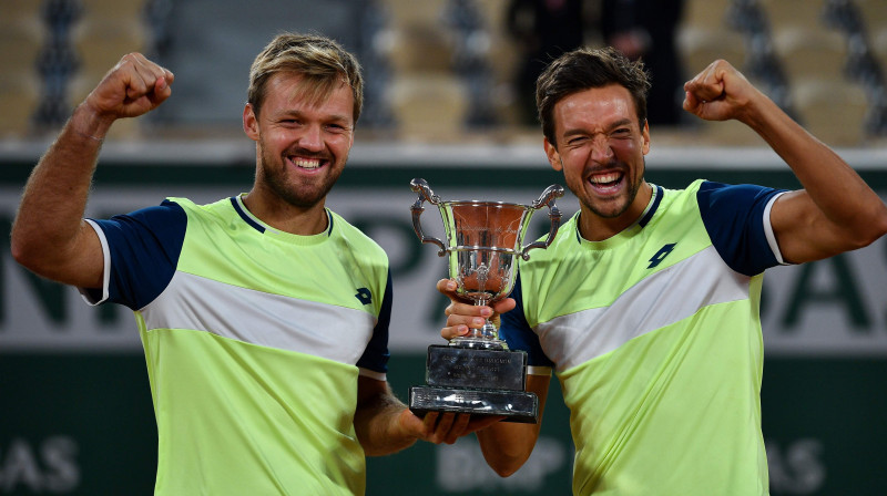 Kevins Kravecs un Andreass Mīss: 12-0 bilance "French Open" karjerā. Foto: AFP/Scanpix