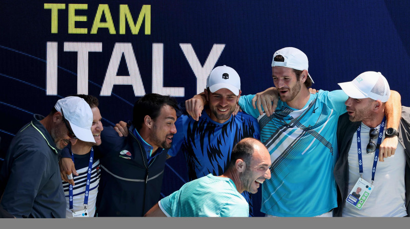 Itālijas komanda ATP kausā. Foto: AFP/Scanpix