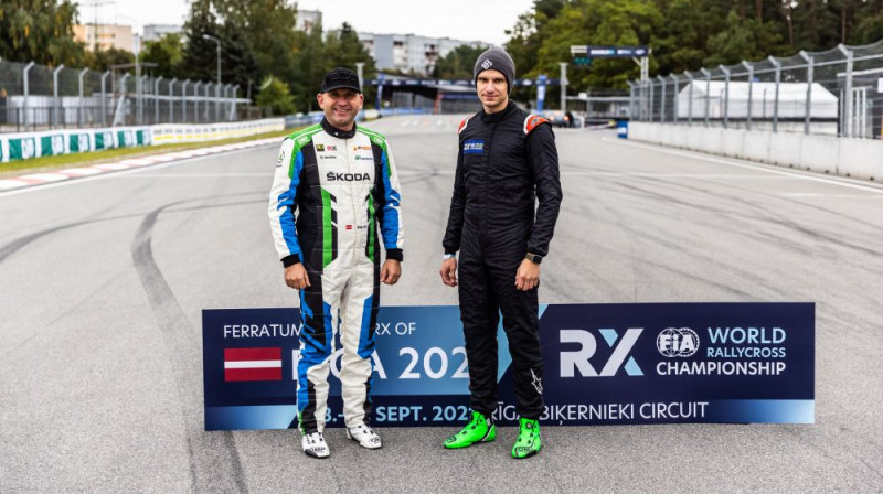 Edijs Ošs un Jānis Baumanis. Foto: Ferratum World RX of Rīga