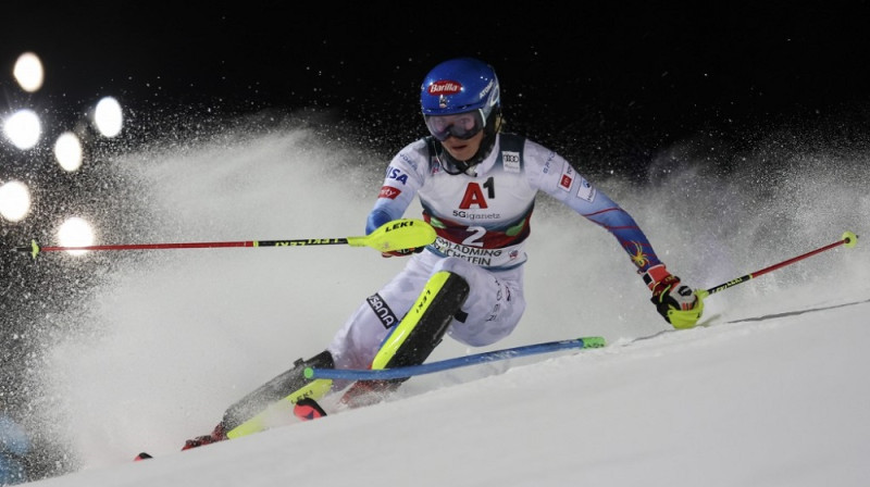 Mikaēla Šifrina uzvar Šladmingas slalomā. Foto: AP.