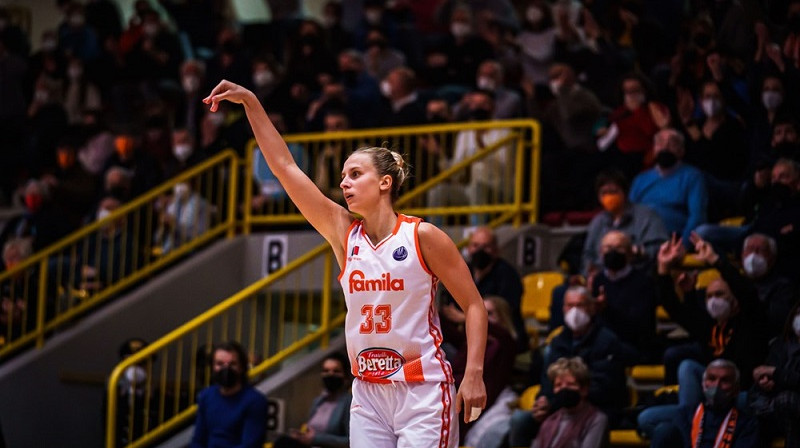 Kitija Laksa un "Famila Schio": 1-1 Eirolīgas ceturtdaļfinālā. Foto: EuroLeague Women
