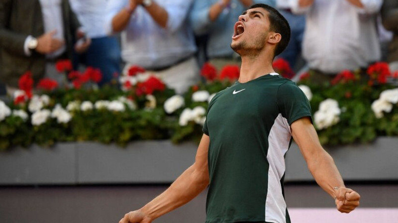 Madrides turnīra čempions - Karloss Alkarass. Foto: AFP/Scanpix