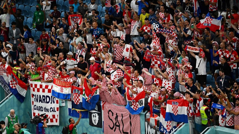 Horvātijas fanu sektors. Foto: AFP/Scanpix