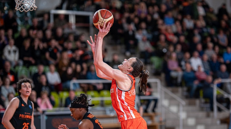 Anete Šteinberga 2023. gada 22. februārī Polkovicē. Foto: EuroLeague Women