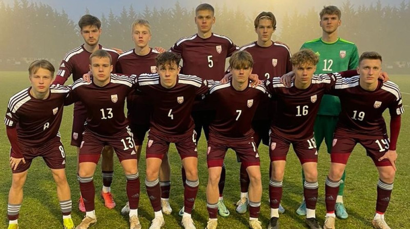Latvijas U19 futbolisti. Foto: LFF